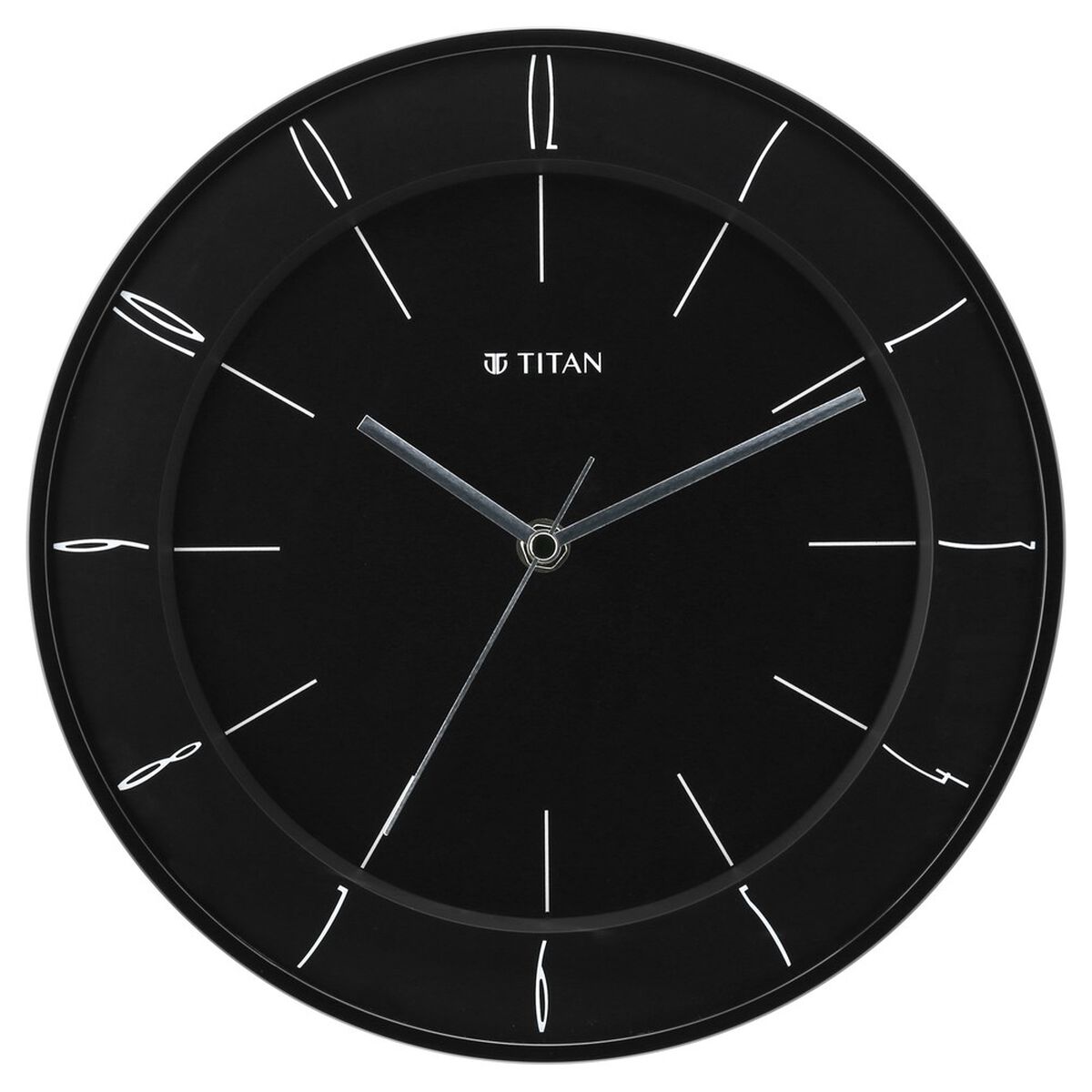 Titan Contemporary Black Wall Clock with Domed Glass - 27 cm x 27 cm (Small) 2