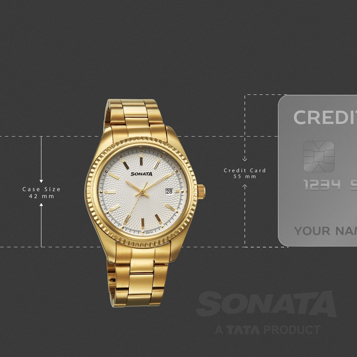 Sonata Festive Quartz Analog with Date Silver Dial Metal Strap Watch For Men 4