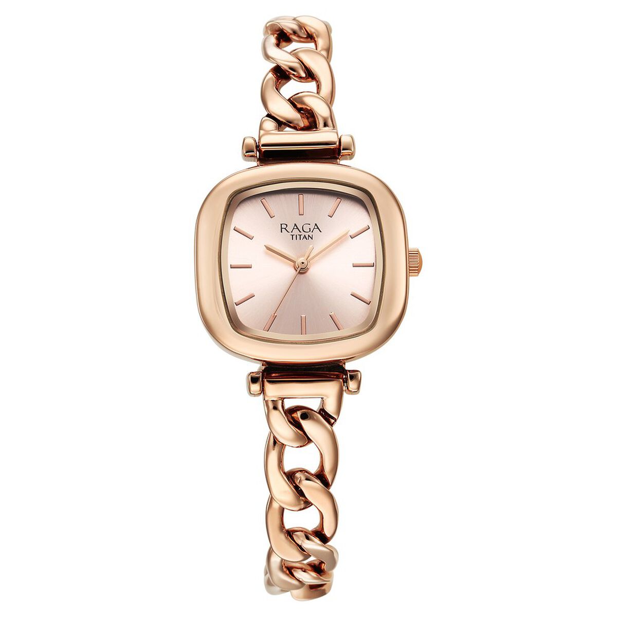 Titan Raga Showstopper Quartz Analog Rose Gold Dial Metal Strap Watch For Women 1