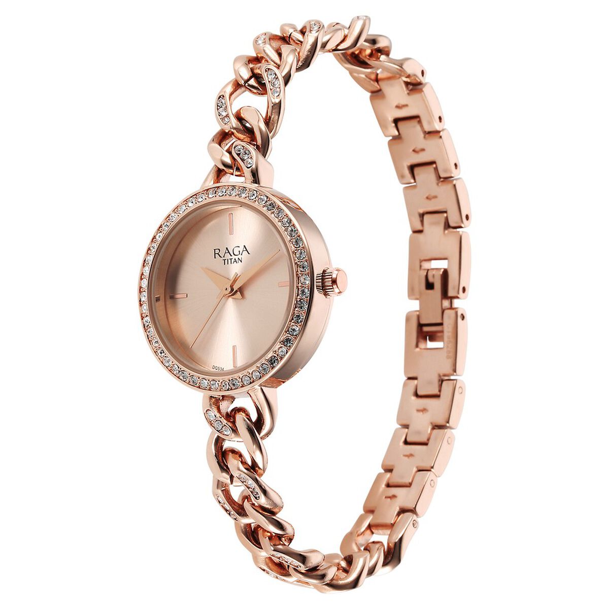 Titan Raga Showstopper Quartz Analog Rose Gold Round Dial Rose Gold Metal Strap Watch For Women 3