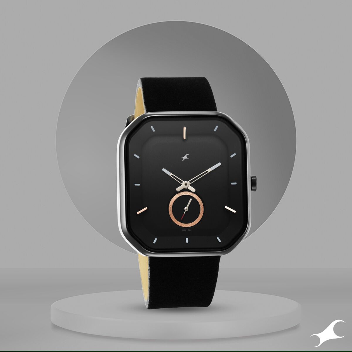 Fastrack After Dark Black Dial Black Leather Strap Watch for Guys 1
