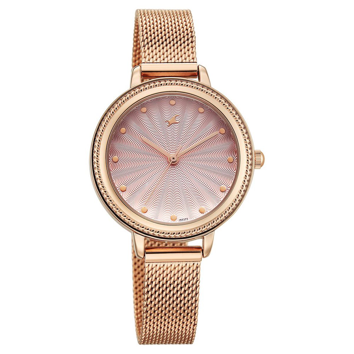 Fastrack Stunners Quartz Analog Pink Dial Rose Gold Stainless Steel Strap Watch For Girls 2