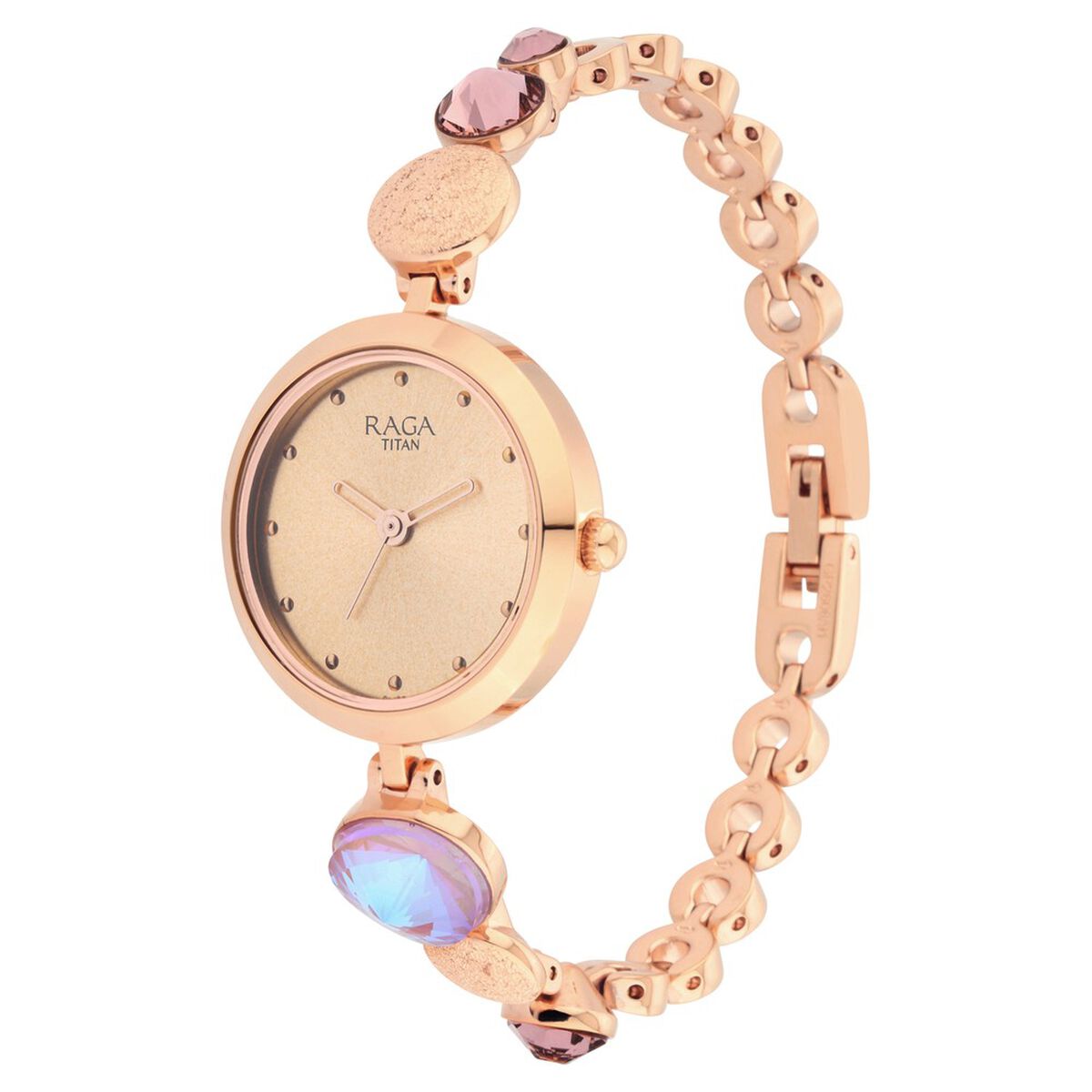 Raga Women's Charm: Elegant Mother of Pearl Dial with Ornate Strap Watch 4