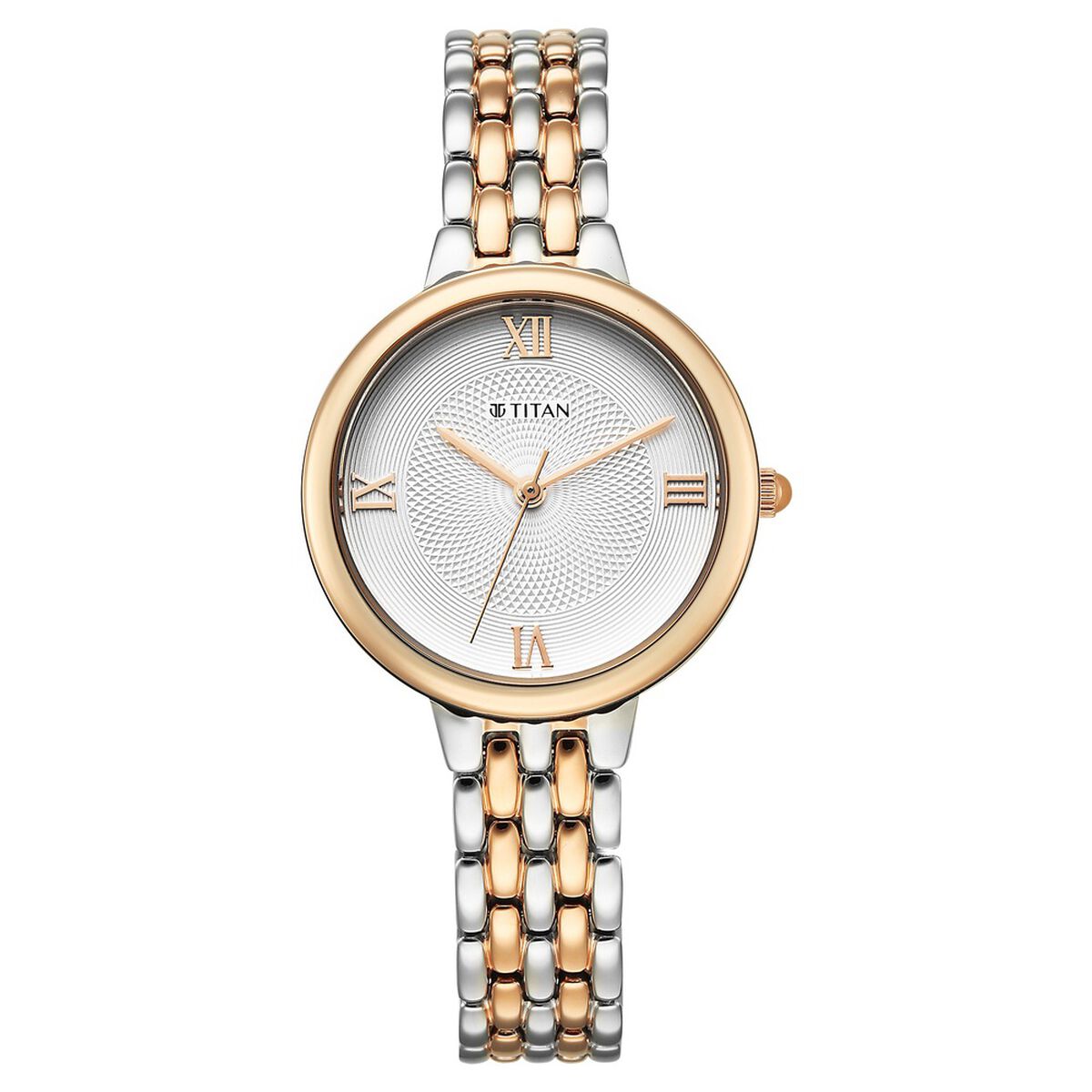 Titan Eminence Quartz Analog White Dial Two Toned Strap Watch For Women 1