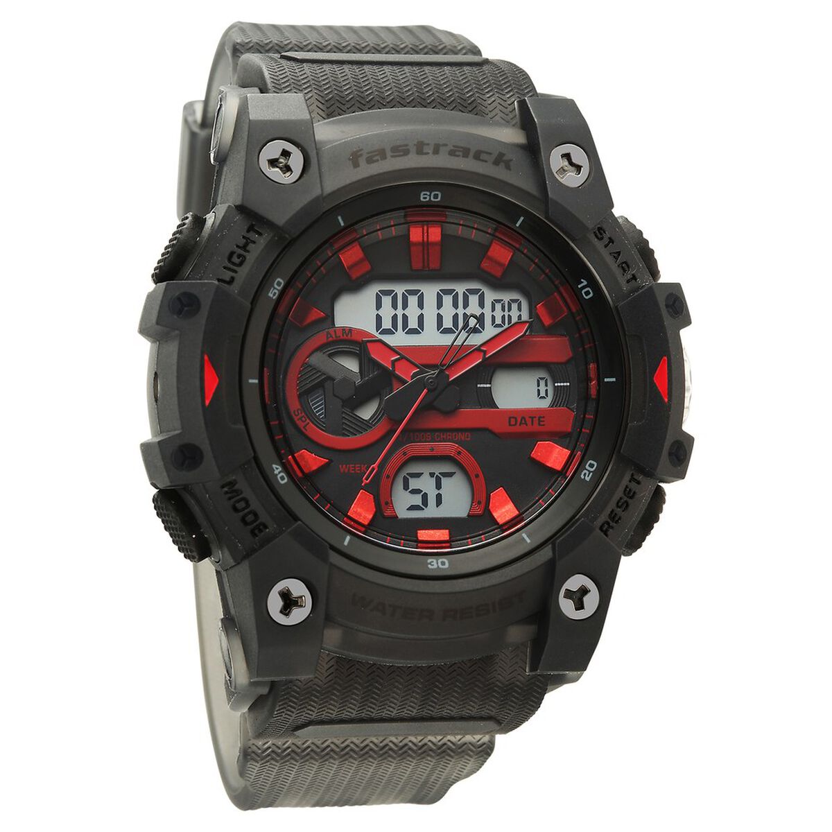 Fastrack StreetStyle Quartz Analog Digital Black Dial Black Polyether Strap Watch For Guys 2