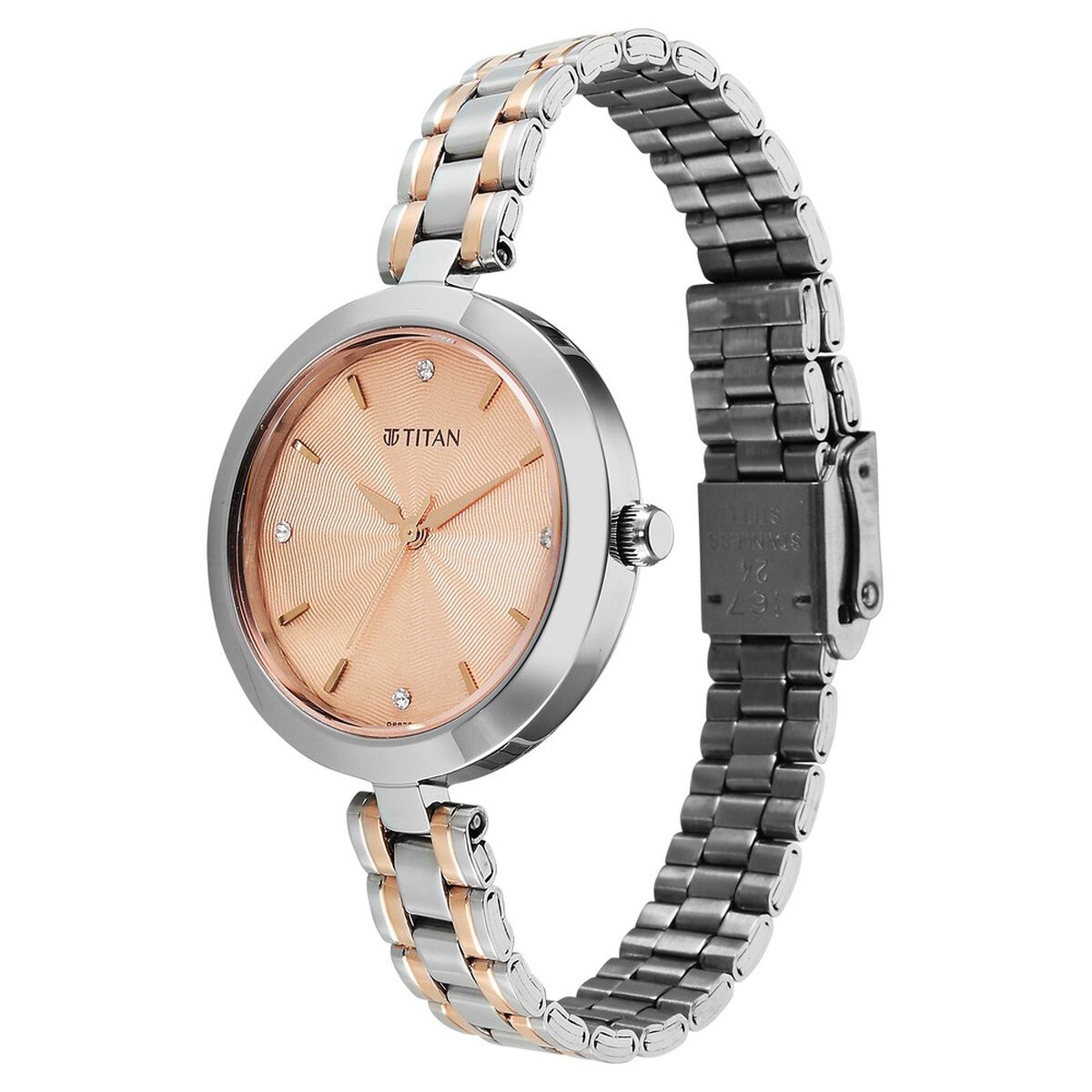 Titan Titan Karishma Quartz Analog Rose Gold Dial Two Toned Stainless Steel Strap Watch For Women 3
