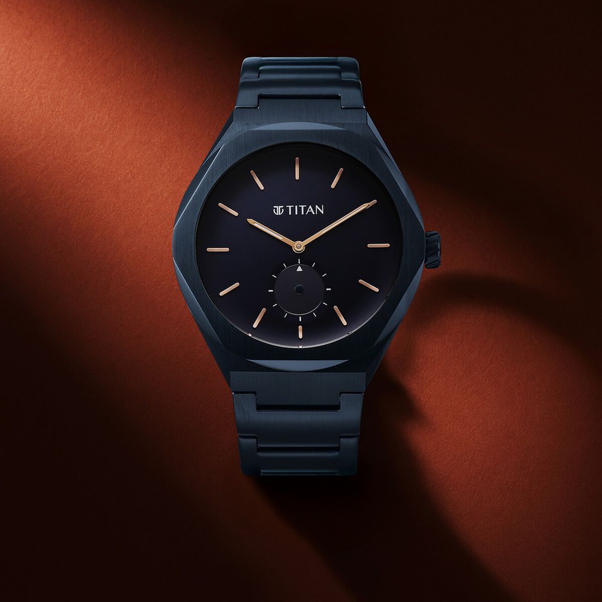 Titan Contour Analog with Small Second and Blue Dial Blue Stainless Steel Strap Watch for Men 1