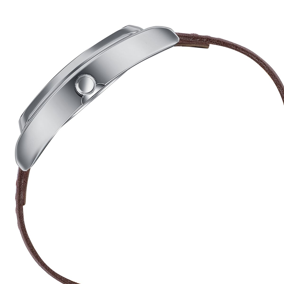 Sonata Ascent Quartz Analog Silver Dial Brown Leather Strap Tonneau Watch For Men 5