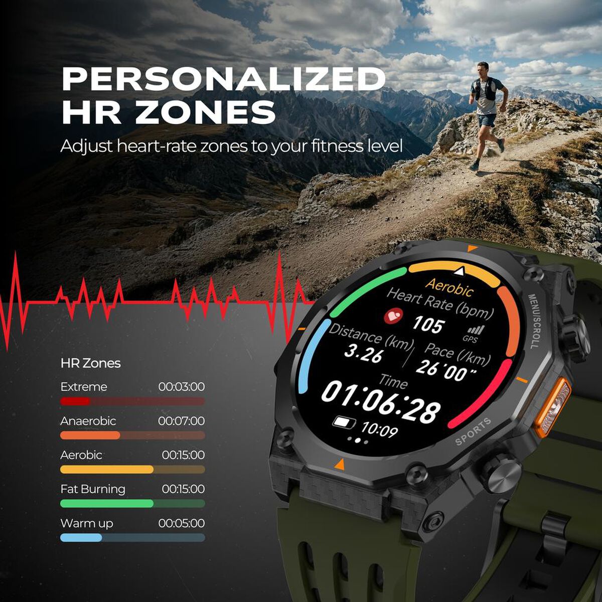 Fastrack Xtreme Adventure Smartwatch with 1.43" AMOLED Display, Dual Push Button, Dual Tone Strap, Multiple Menu Styles 4