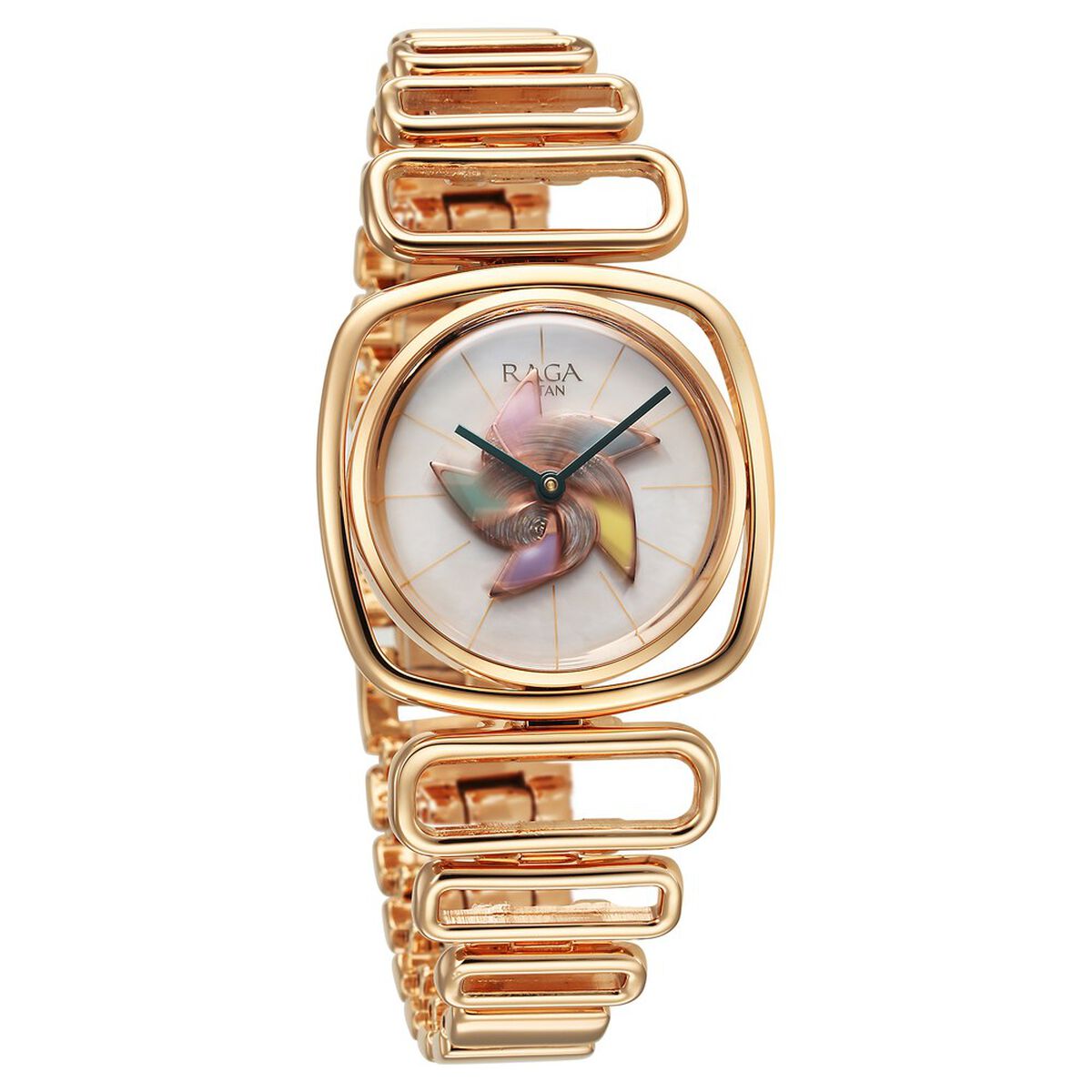 Titan Raga Memoirs Pinwheel Quartz Analog Mother of Pearl Dial With Rose Gold Color Metal Strap Watch For Women 4