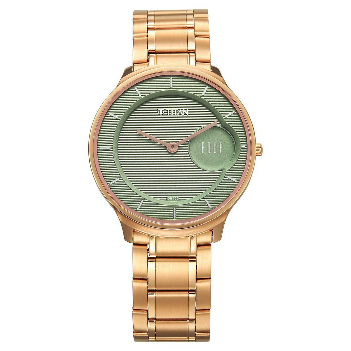 Titan Edge Murals Quartz Analog Green Dial Stainless Steel Strap Watch For Men 1