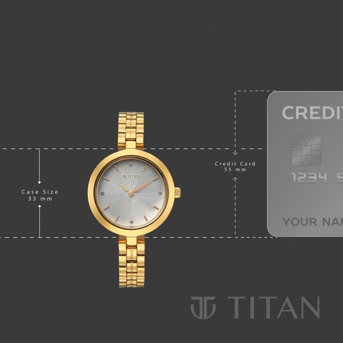 Titan Titan Karishma Quartz Analog Pink Dial Golden Stainless Steel Strap Watch For Women 4
