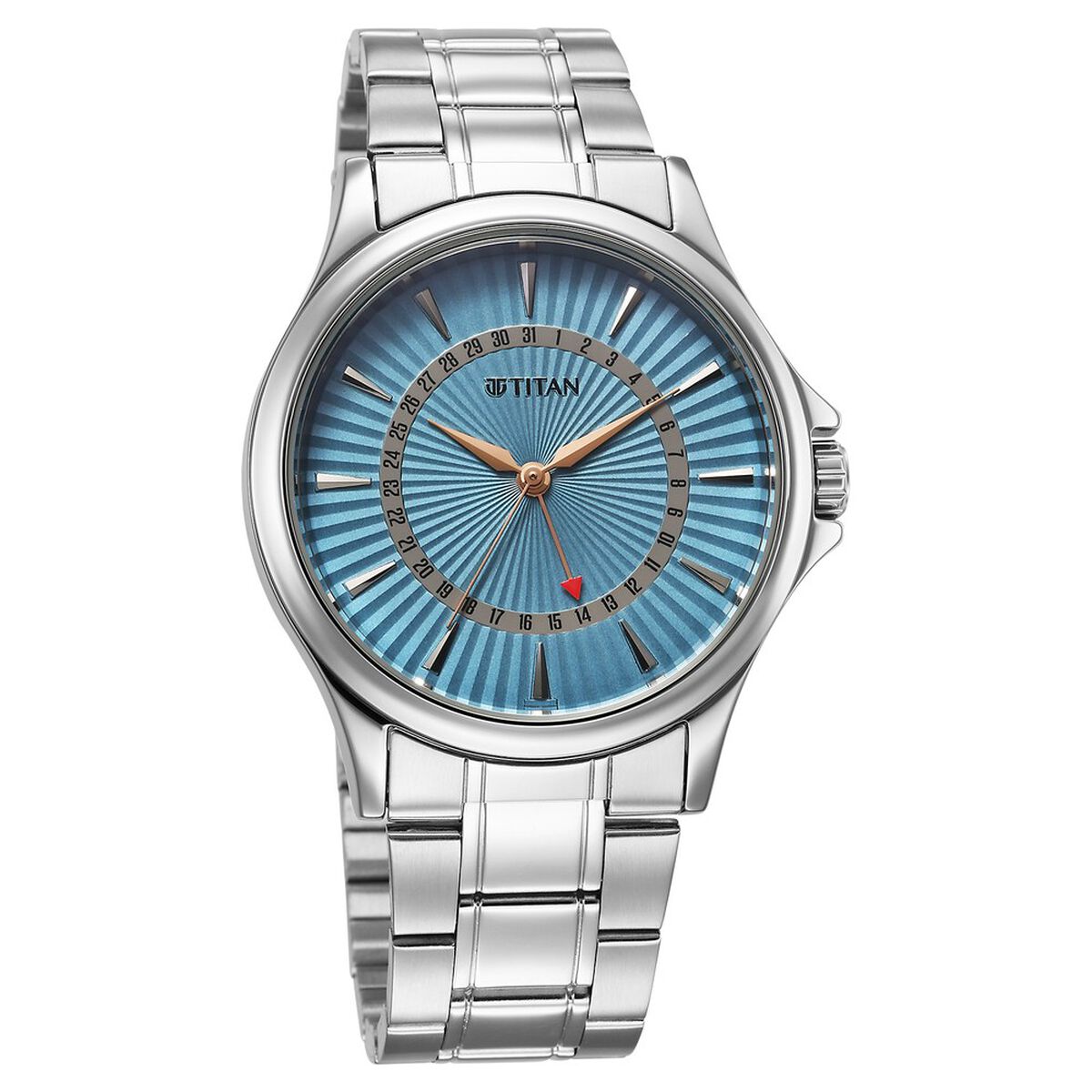 Titan Karishma Quartz Analog with Date Blue Dial Stainless Steel Strap Watch For Men 2