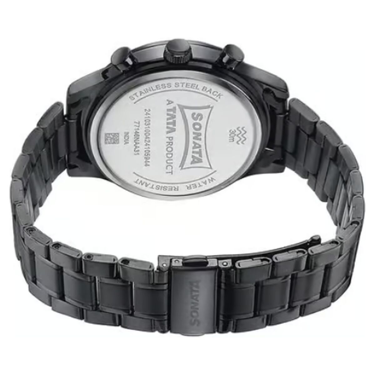 Sonata Wedding Edit Quartz Multifunction Black Dial Stainless Steel Strap Watch For Men 5