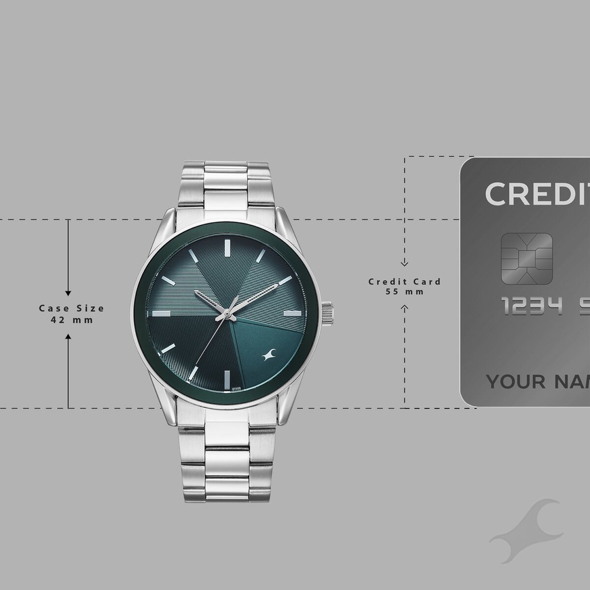 Fastrack Stunners Quartz Analog Teal Dial Silver Stainless Steel Strap Watch For Guys 4