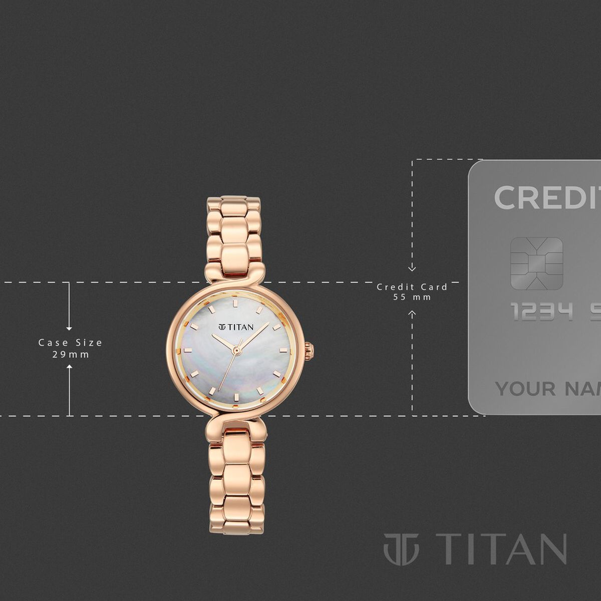 Titan Workday Edit Quartz Analog Mother Of Pearl Dial Rose Gold Stainless Steel Strap Watch For Women 4