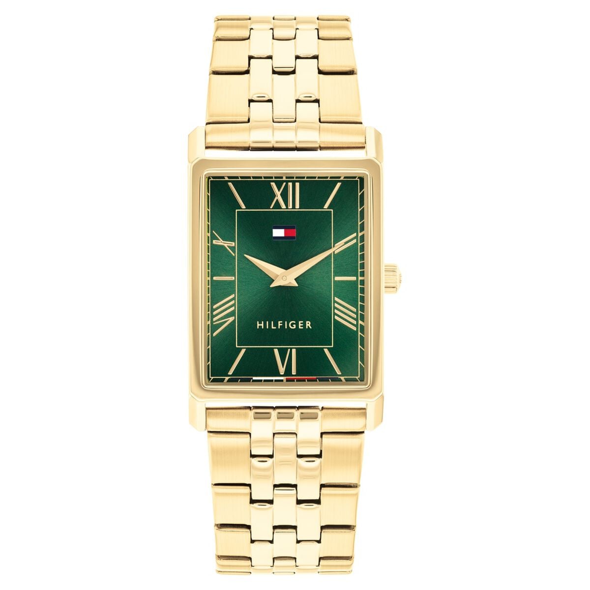 Tommy Hilfiger Quartz Analog Green Dial Golden Stainless Steel Strap Watch For Men 1
