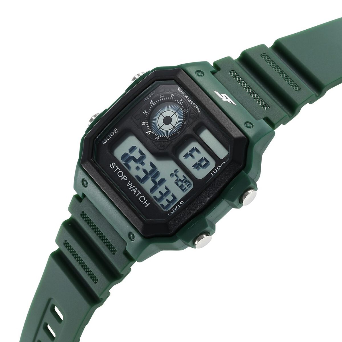 SF Digital Dial Green PU Strap Watch For Unisex 3