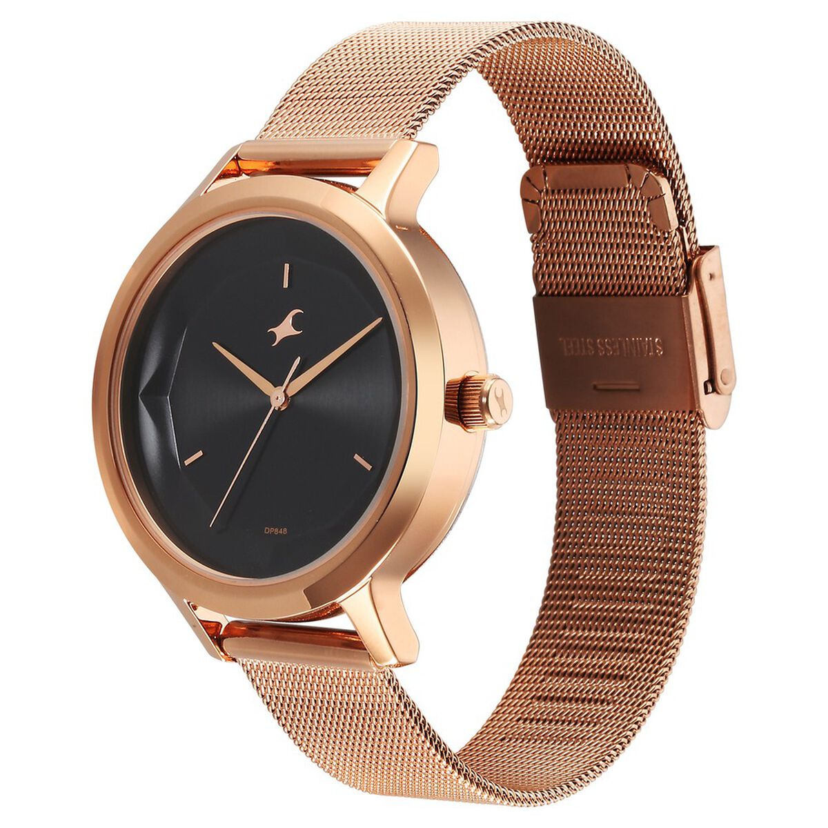 Fastrack Fleek Quartz Analog Black Dial Stainless Steel Strap Watch For Girls 3