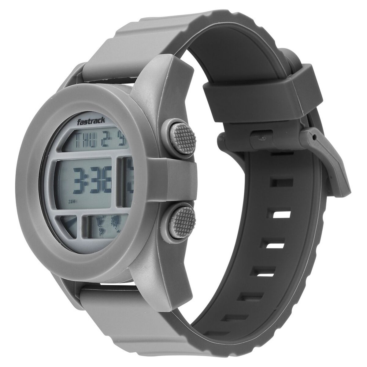 Fastrack StreetStyle Digital Grey Dial Grey Silicone Strap Watch For Guys 3