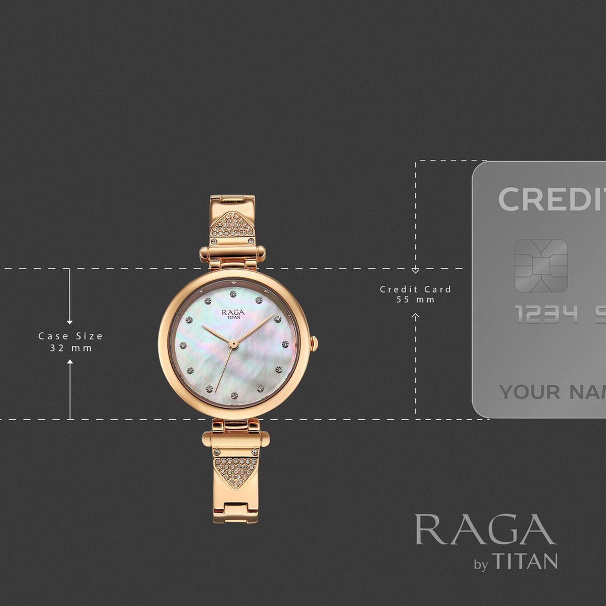 Titan Raga Glimmers Quartz Analog Mother of Pearl Dial Rose Gold Metal Strap Watch For Women 4