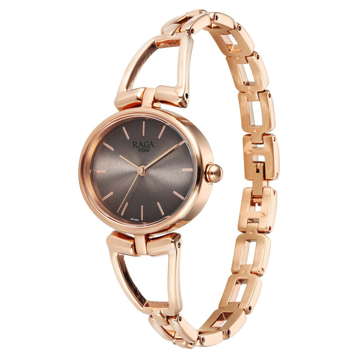 Titan Raga Ascend Quartz Analog Brown Dial With Rose Gold Color Metal Strap Watch For Women 3