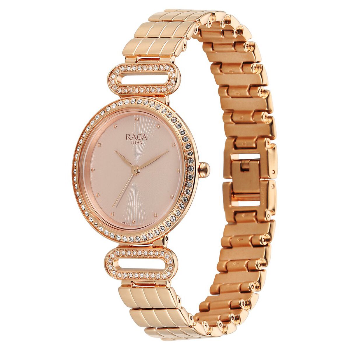 Titan Raga DEC Blaze Quartz Analog Rose Gold Dial Rose Gold Metal Strap Watch For Women 3