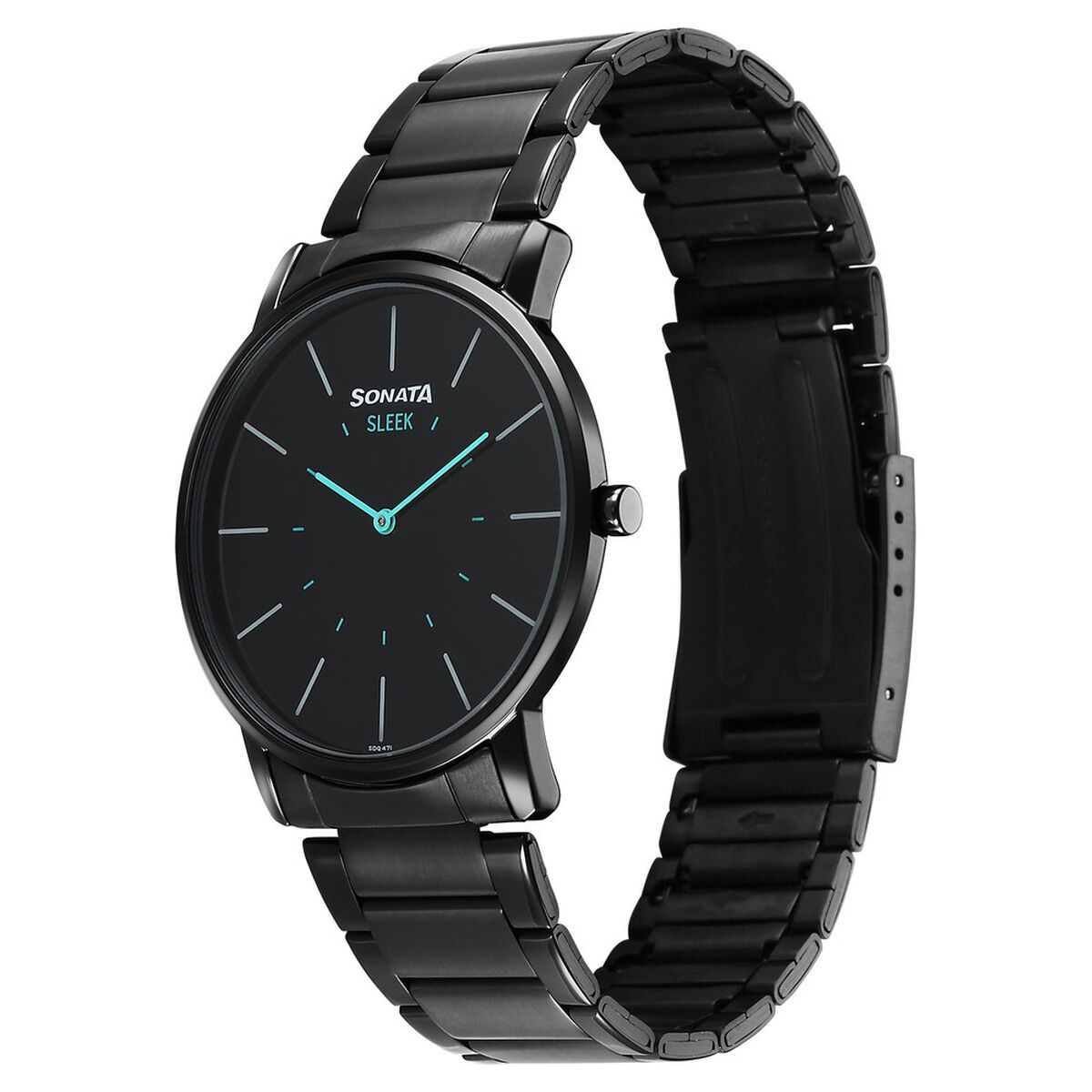 Sonata Sleek Quartz Analog Black Dial Black Stainless Steel Strap Watch For Men 3
