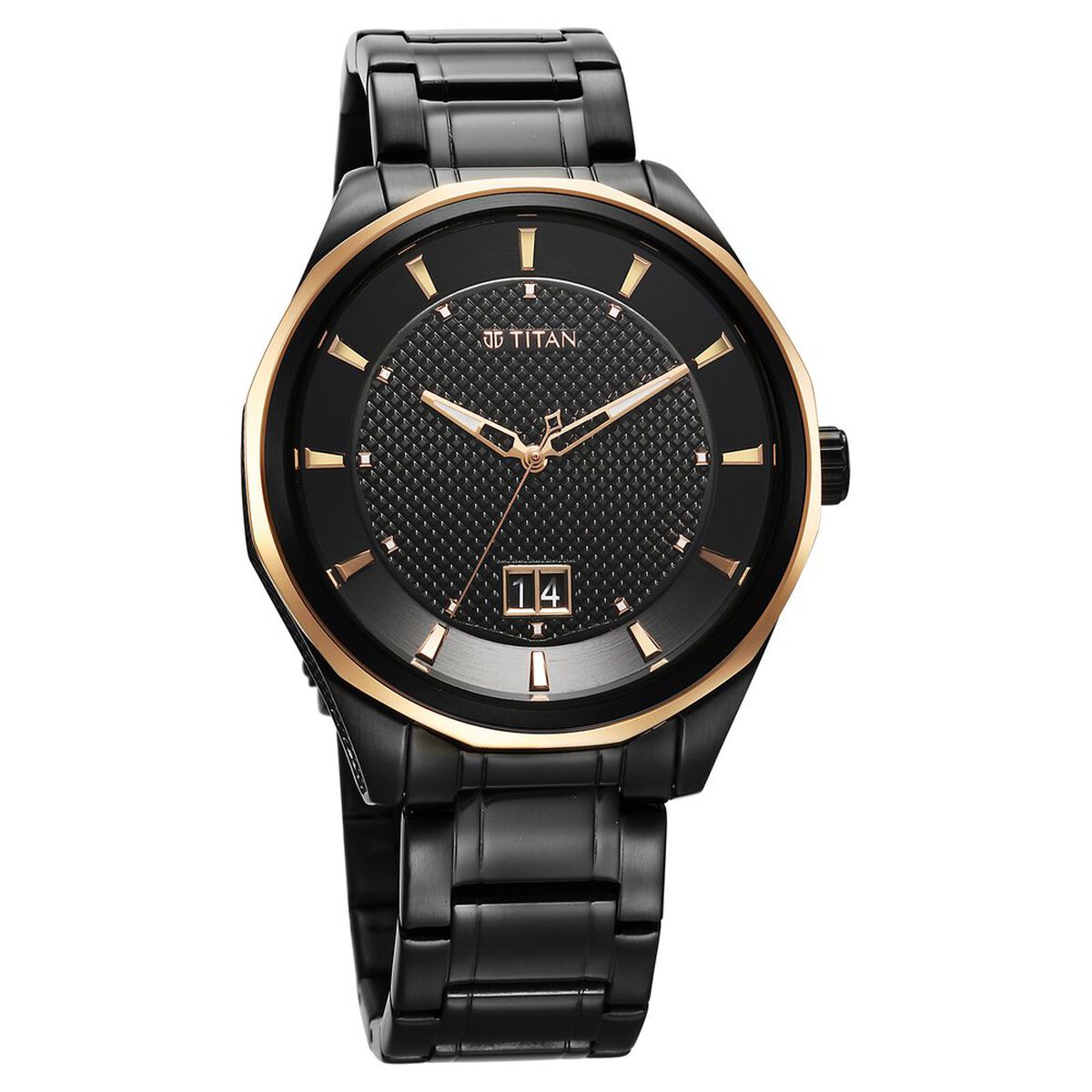 Titan Regalia Opulent Quartz Analog with Date Black Dial Black Stainless Steel Strap Watch for Men 2