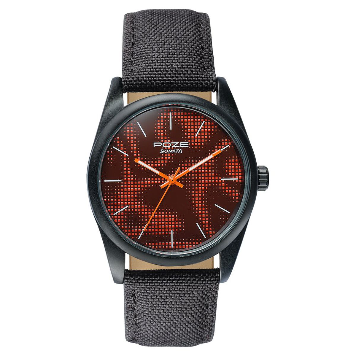 Poze By Sonata Quartz Analog Two Toned Dial Black Nylon Strap Watch For Men 2