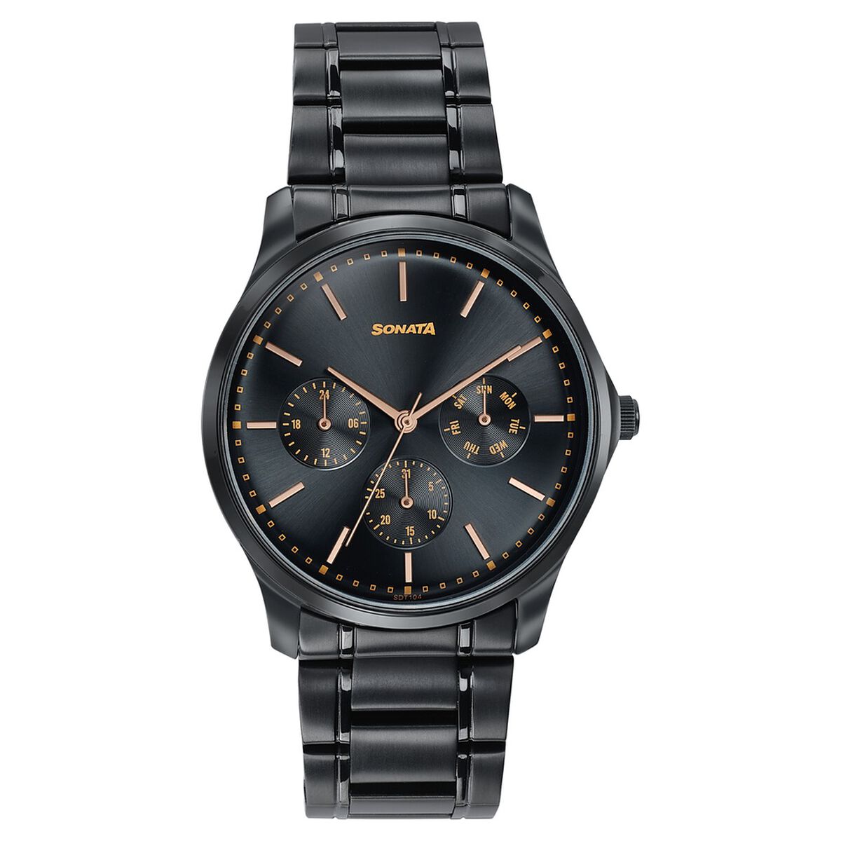 Sonata Men's Work Wear black Watch - Premium Multifunction design for everyday style 1