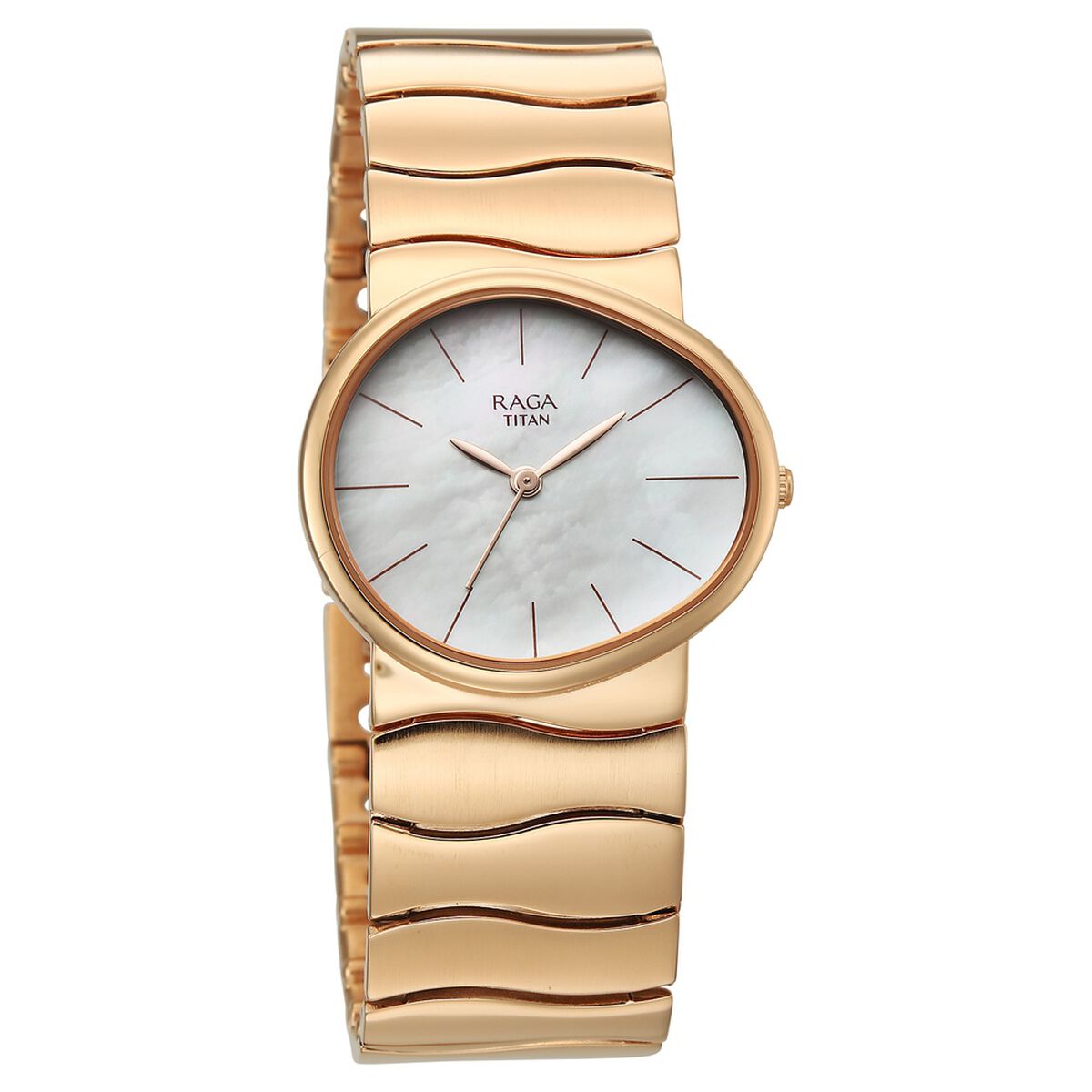 Titan Raga Sierra Quartz Analog White Dial Rose Gold Metal Strap Watch For Women 2
