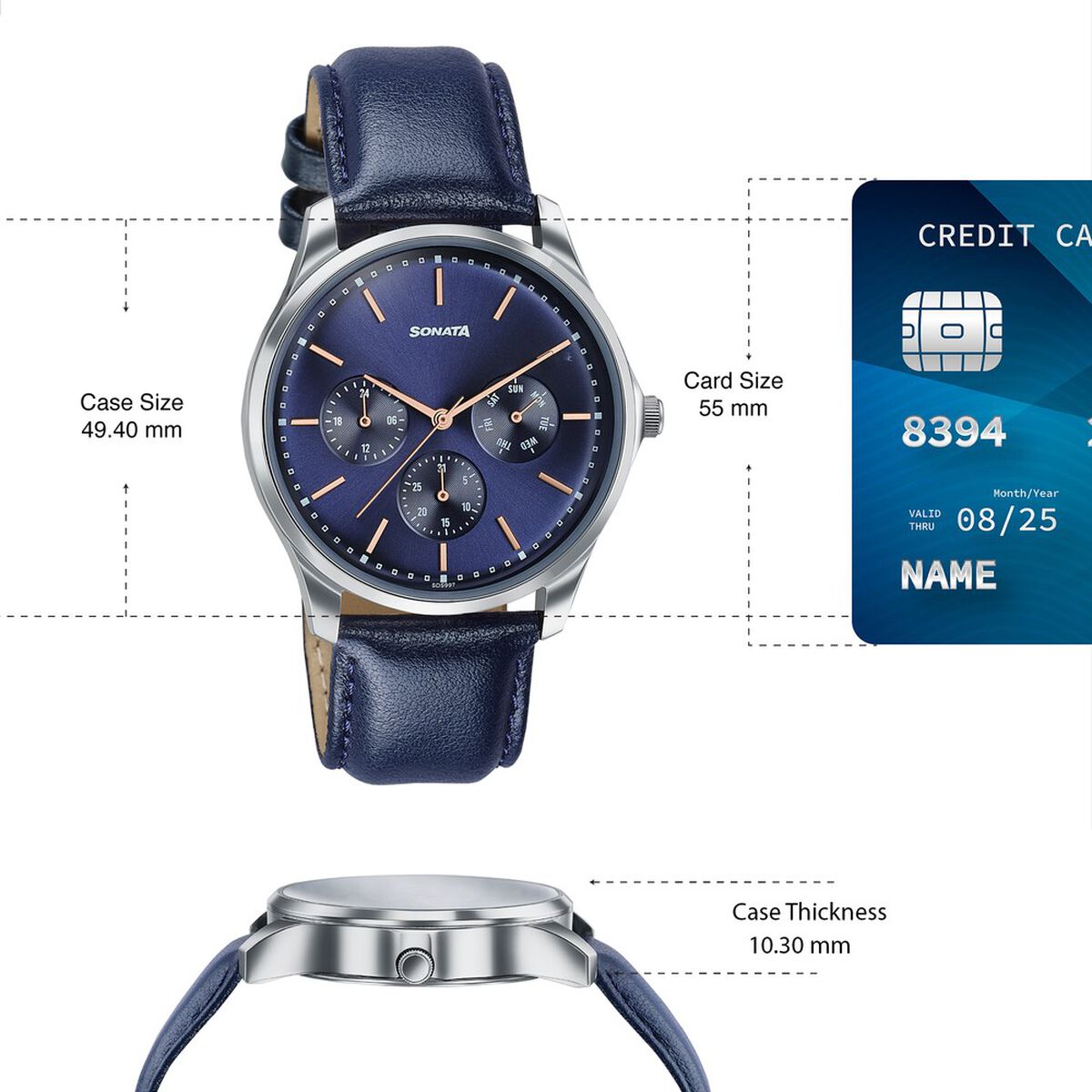 Sonata Men's Work Wear navy dial Watch - Premium Multifunction design for everyday style 4
