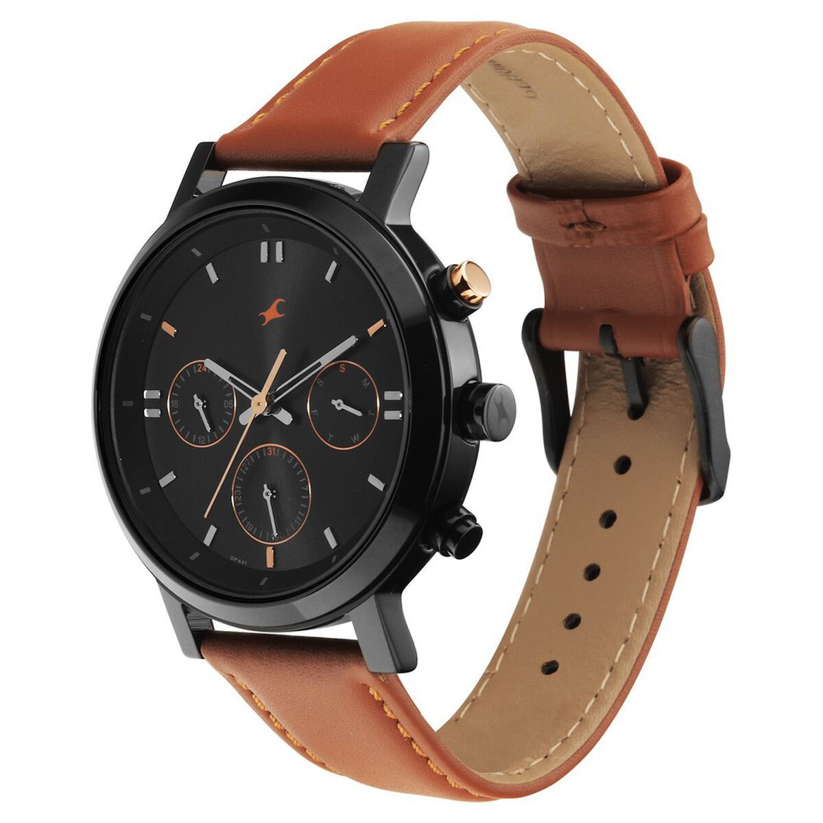 Fastrack Tick Tock Quartz Analog Black dial Leather Strap Watch for Guys 3
