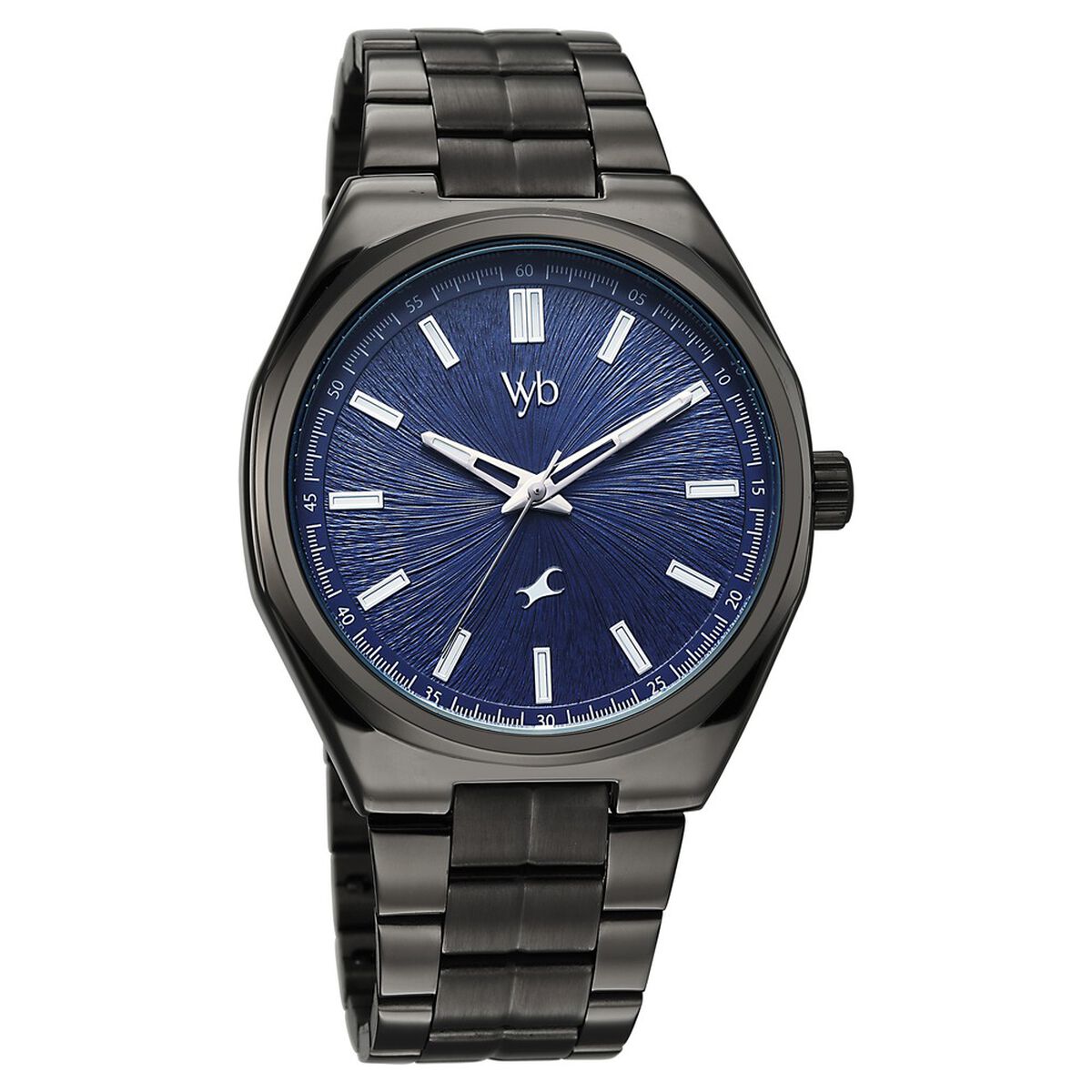 Vyb Aviator By Fastrack Quartz Analog Blue Dial Grey Stainless Steel Strap Watch For Guys 2