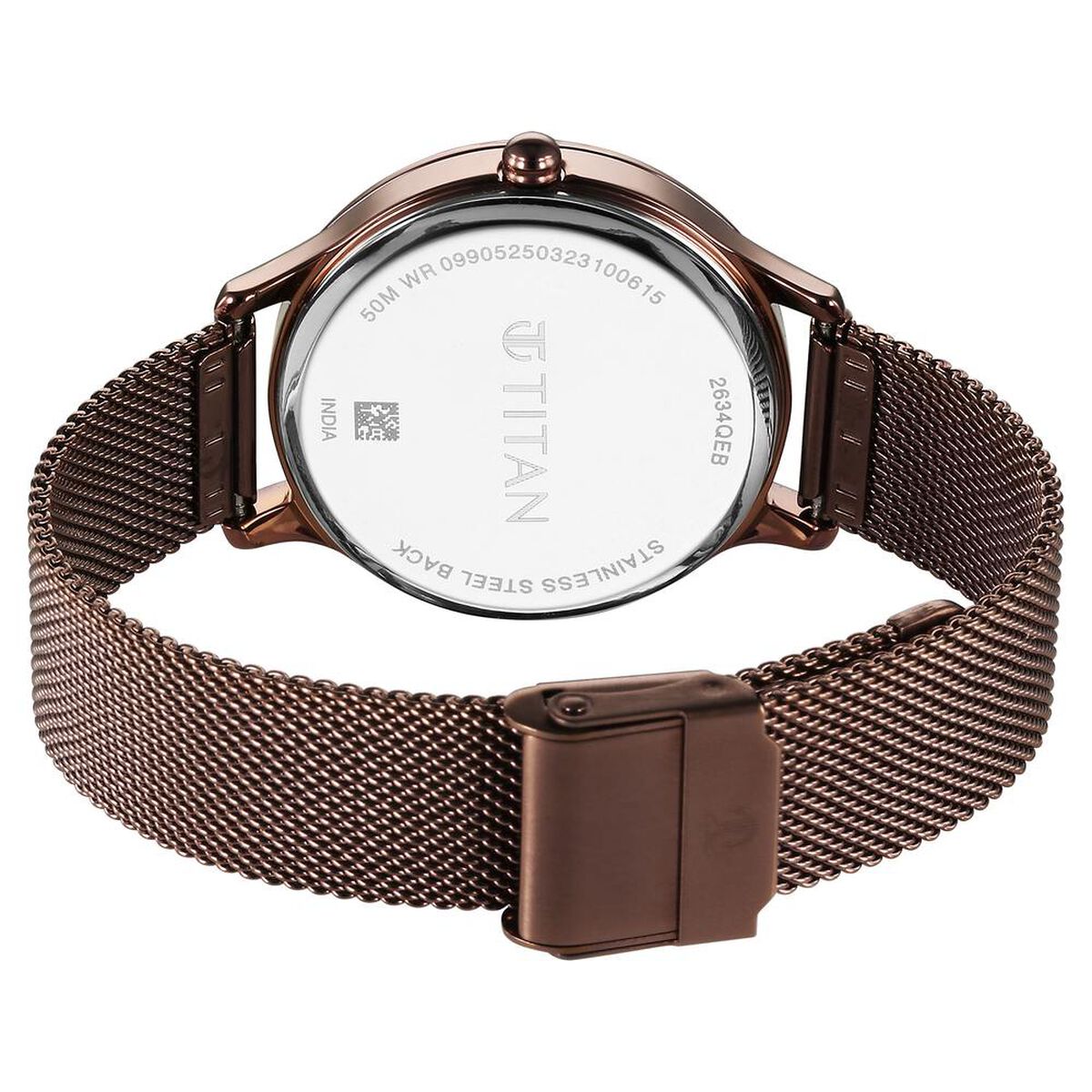 Titan Purple Glam It Up Brown Dial Analog with Date Stainless Steel Strap Watch for Women 5