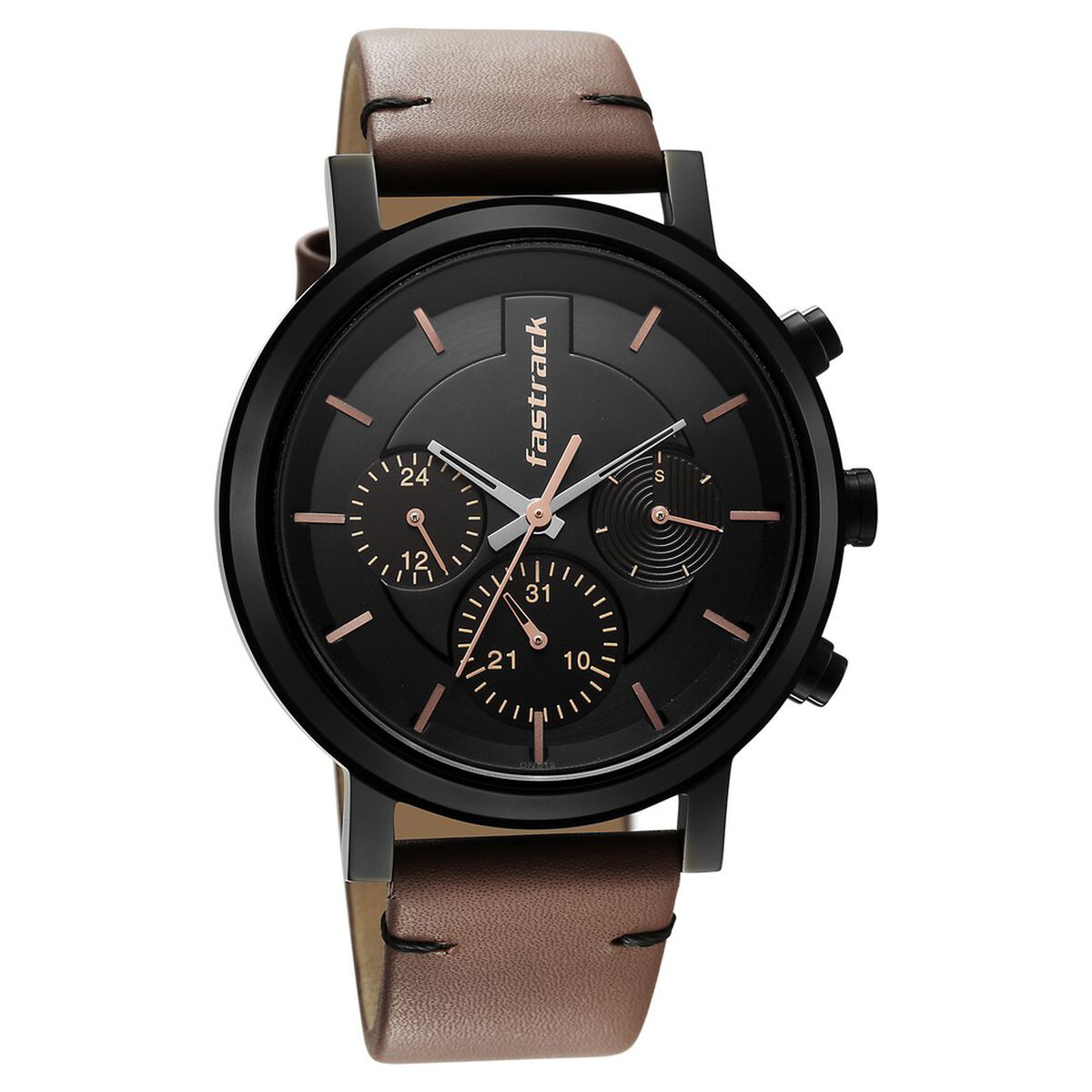 Fastrack Tick Tock Black Dial Watch for Guys 1