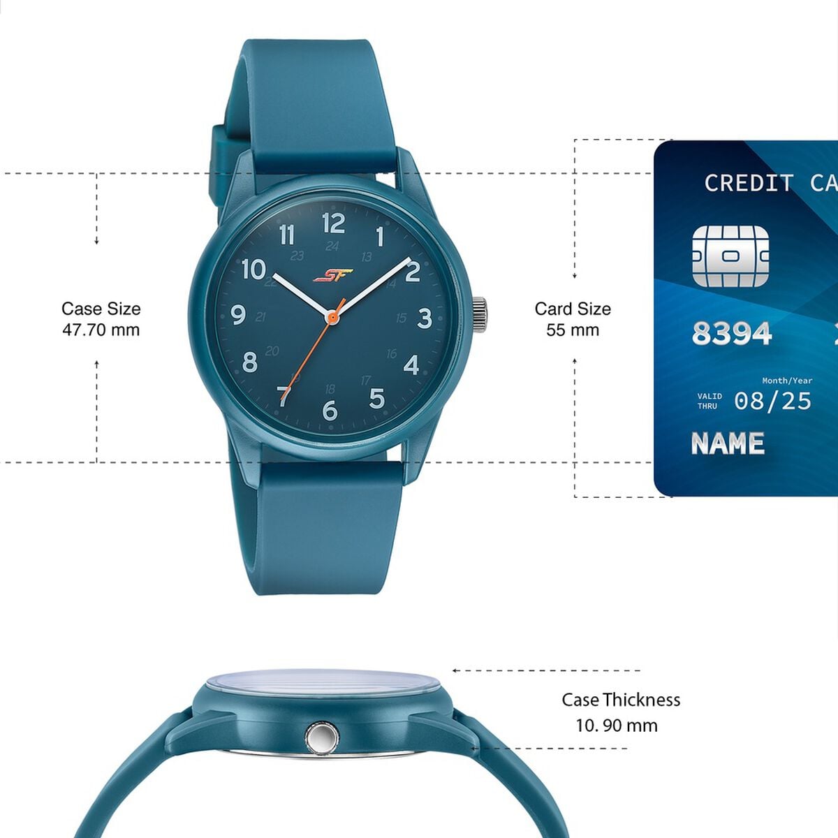 Sonata SF Field watch Quartz Analog Blue Dial Blue Silicone Strap Watch For Men 4