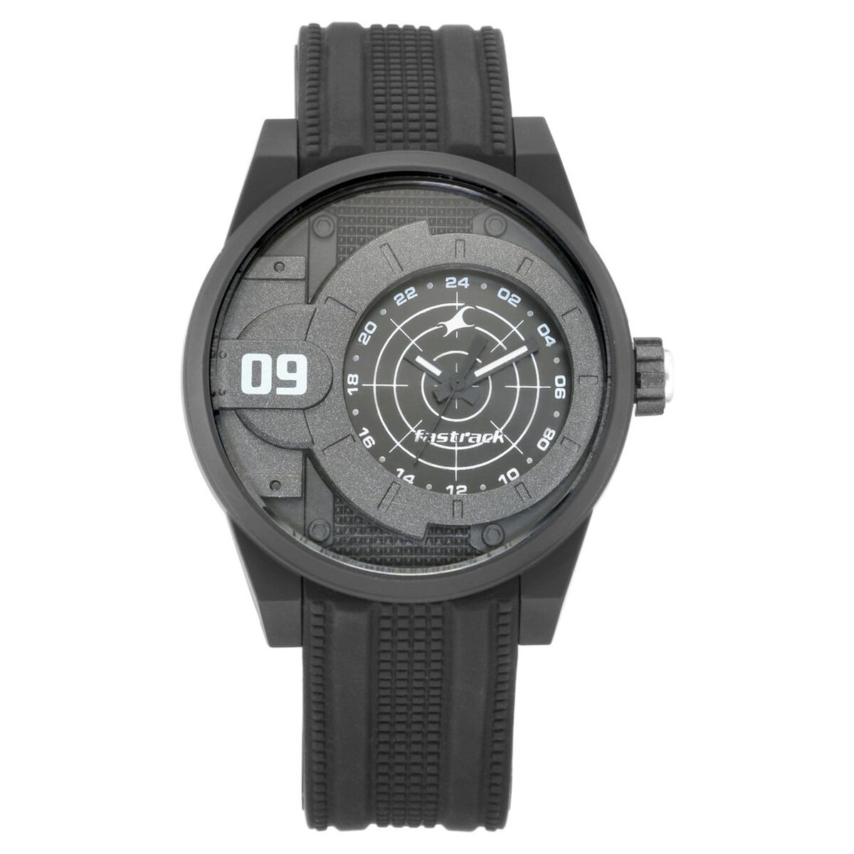 Fastrack Trendies Quartz Analog Black Dial Silicone Strap Watch for Guys 3