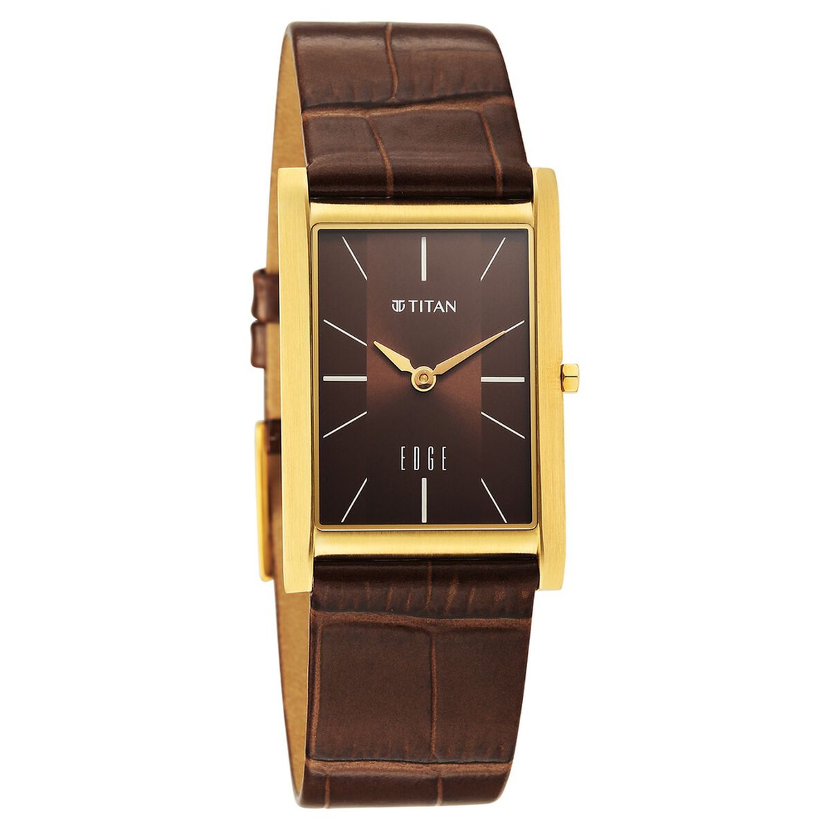 Titan Edge Monture Quartz Analog Brown Dial Brown Leather Strap Watch For Men 2