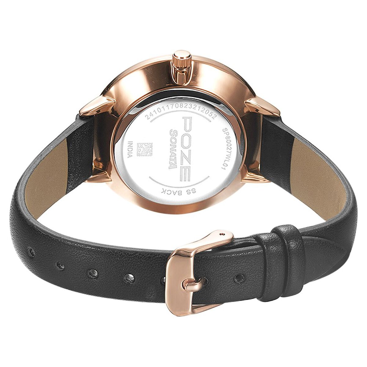 Poze by Sonata Quartz Analog Black Dial PU Leather Strap Watch for Women 5