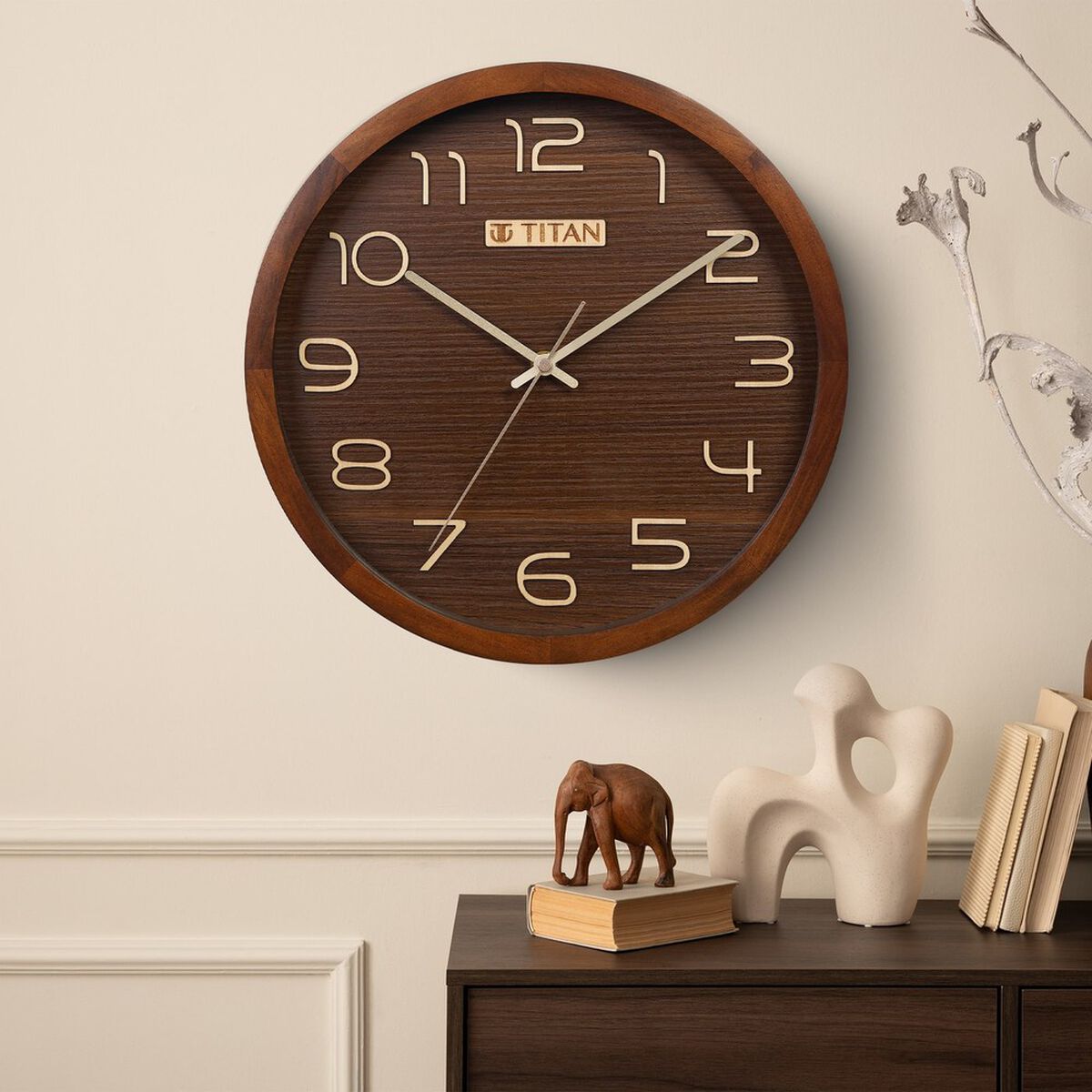 Titan Classic Wooden Wall Clock (30cm x 30cm) 1