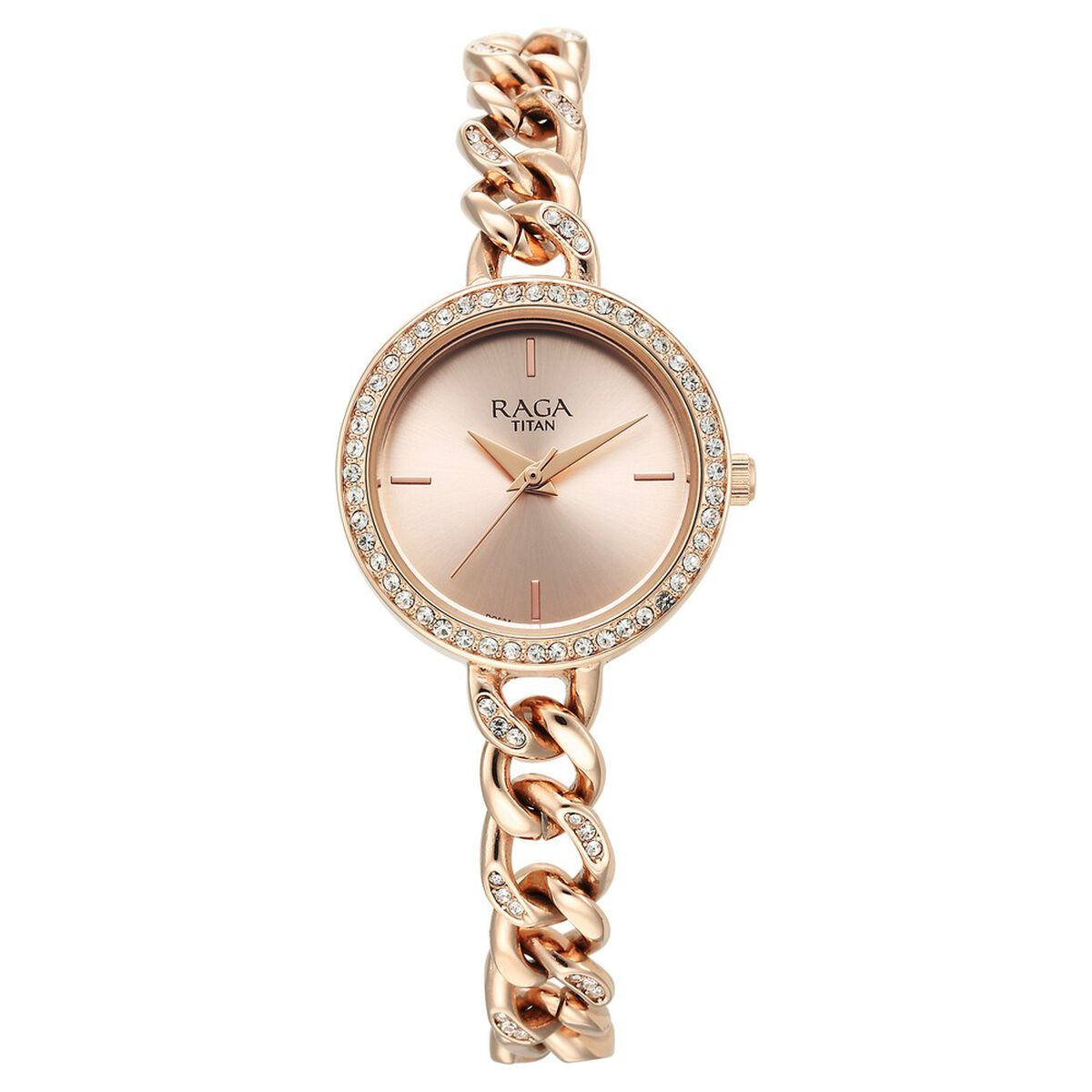 Titan Raga Showstopper Quartz Analog Rose Gold Round Dial Rose Gold Metal Strap Watch For Women 1