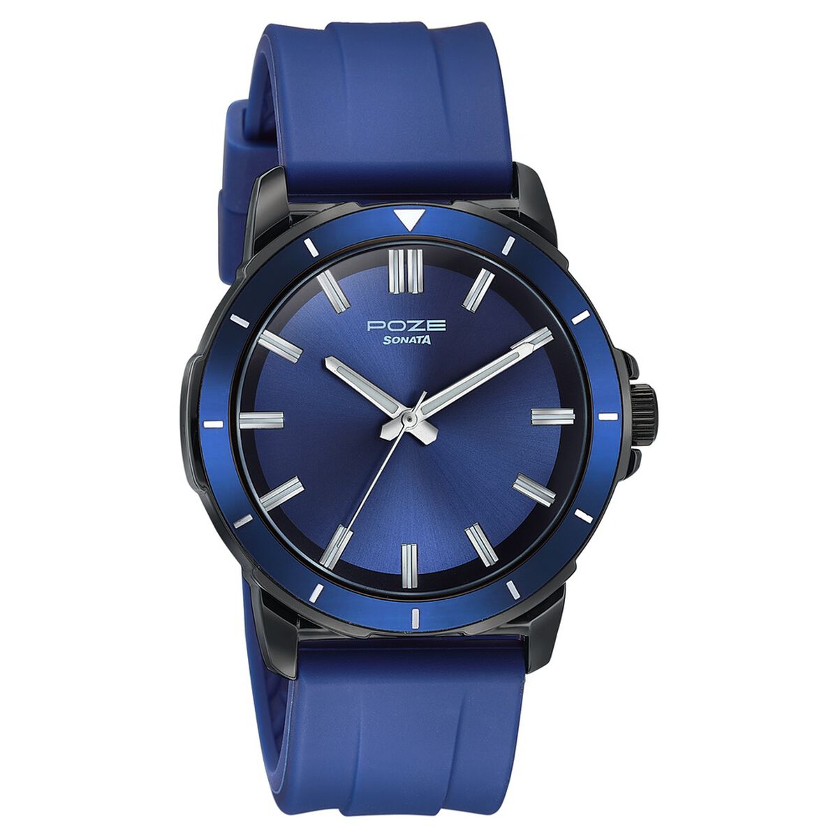 Sonata Poze Quartz Analog Blue Dial Blue Silicone Strap Watch For Men 3