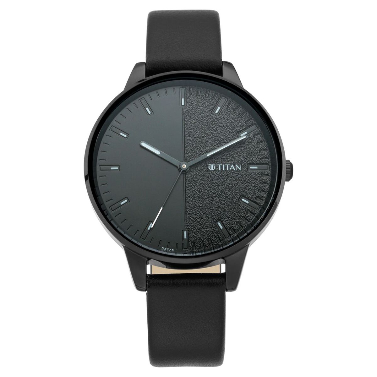 Titan Women's Precision Simplicity Watch: Black Gradient Dial with Leather Strap 2