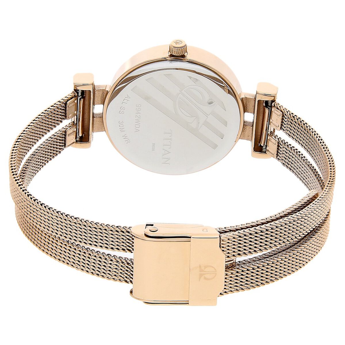 Titan Purple Quartz Analog Rose Gold Dial Rose Gold Stainless Steel Strap Watch For Women 4