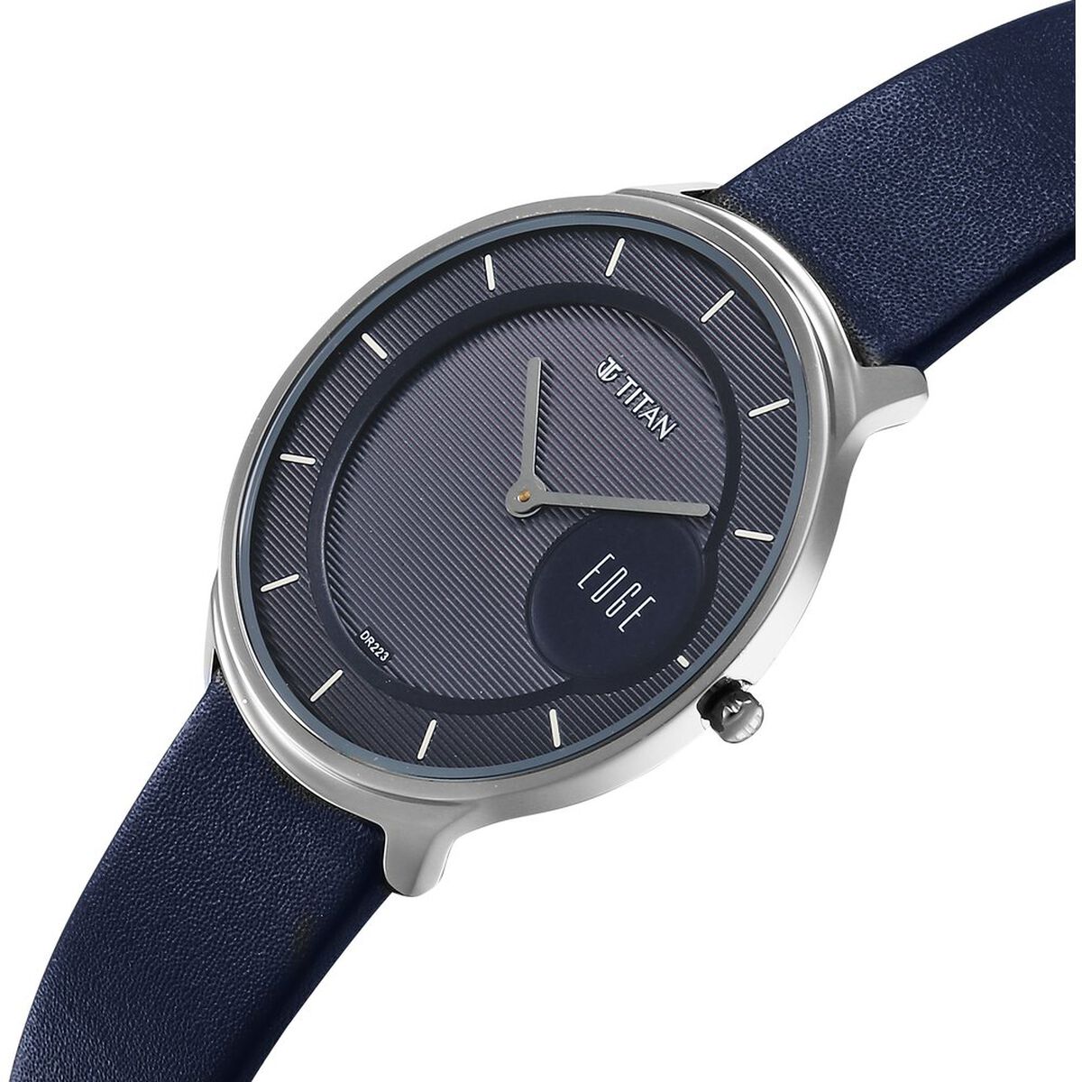 Titan Edge Murals Quartz Analog Blue Dial Blue Leather Strap Watch For Men 3