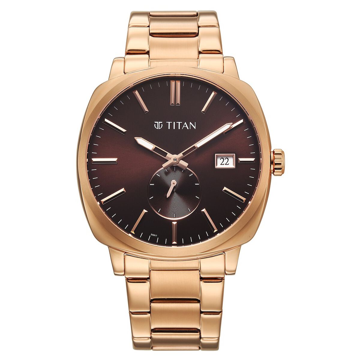 Titan Classique Suave Analog with Brown Dial Rose Gold Stainless Steel Strap Watch for Men 2