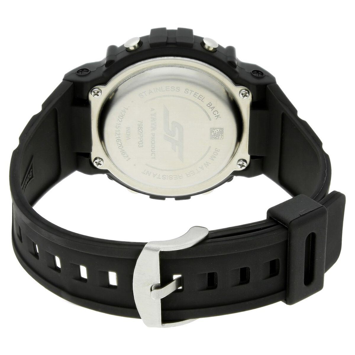SF Digital Round Dial Plastic Strap Watch For Men 4
