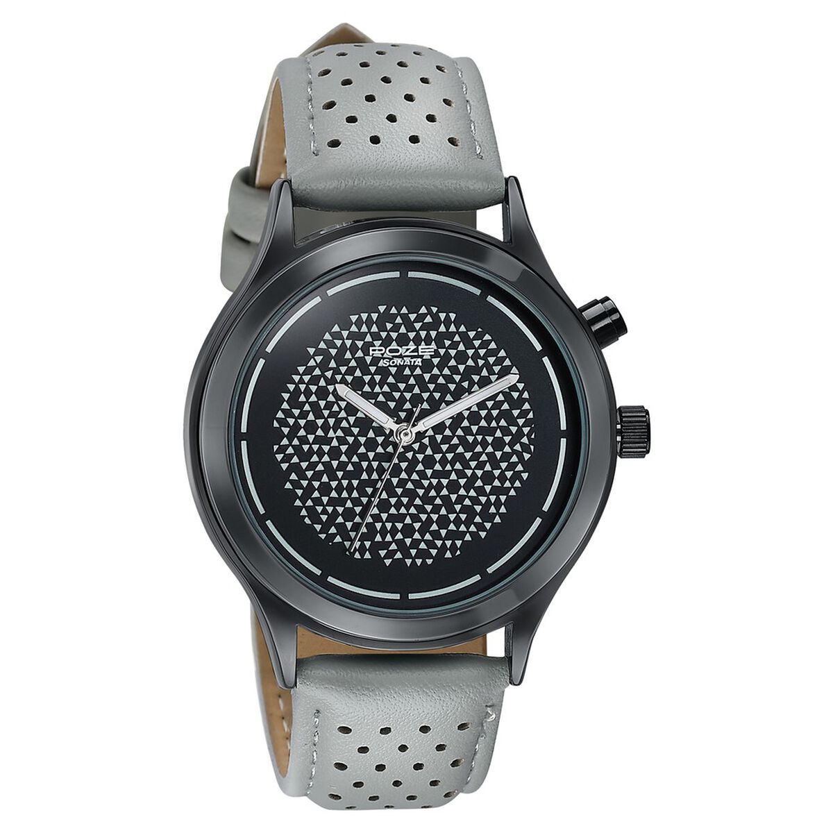 Poze By Sonata Quartz Analog Two Toned Dial Grey PU Leather Strap Watch For Men 3